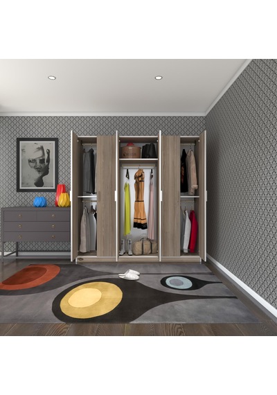 Kenzlife gardırop 6 kapaklı kapılı anemon 180*180*42 crd gardolap dolap Kenzlife gardırop 6 kapaklı kapılı anemon 180*180*42 crd gardolap dolap