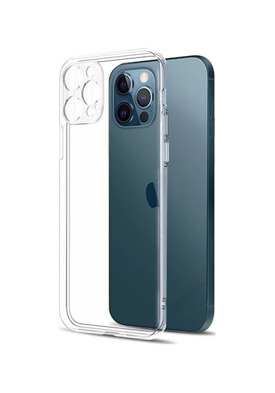 Apple Uyumlu iPhone 12 Pro Kamera Korumalı Şeffaf Silikon Kılıf
