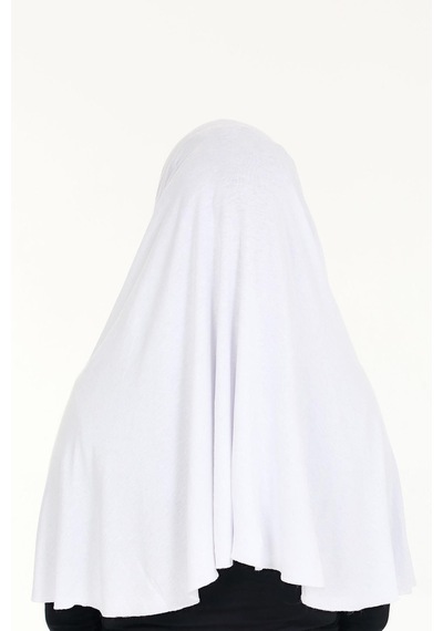 Peçeli Hazır Türban Pratik Şal Hijab Namaz Örtüsü Beyaz