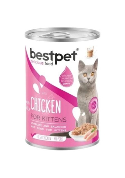 Bestpet Tavuklu ve Sütlü Yavru Kedi Konservesi 400 G