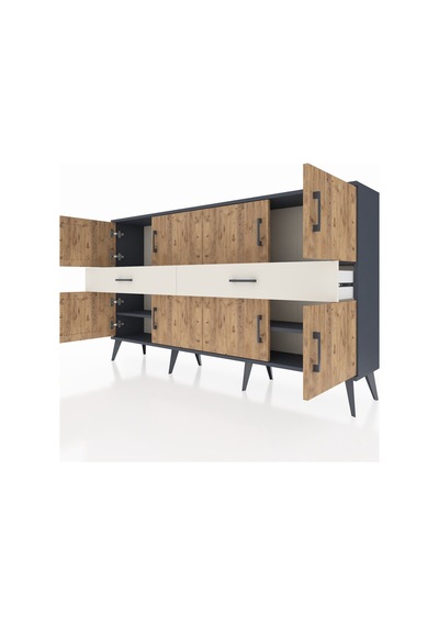 Arges Konsol 4 Raflı 2 Çekmeceli 8 Kapaklı 176x30x99 Antrasit-çam Antrasit-çam/aytaşı Arges Konsol 4 Raflı 2 Çekmeceli 8 Kapaklı 176x30x99 Antrasit-çam Antrasit-çam/aytaşı