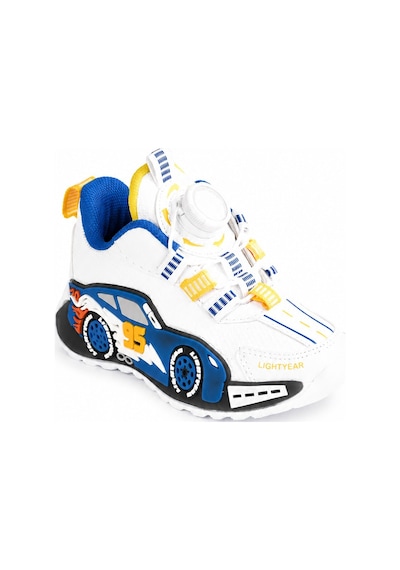 Mini Bonito Çocuk Spor Ayakkabı Mekanizmalı Çevirmeli Bağcıklı Günlük Kullanım Sneaker Beyaz/mavi