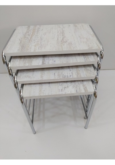 Zigon Sehpa 4'Lü Metal Model Transmisyon Nikelaj Ayak Ahşap Merme (422100587)