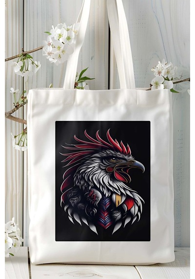 Art Hediye Hint Bülbülü Baskılı Omuz Çanta Kişiye Özel Model 5 Çok Renkli