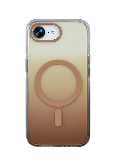 İphone 17e Kılıf M-safe Şarj Özellikli Transparan Renk Geçişli Zore Toros Kapak - Rose Gold