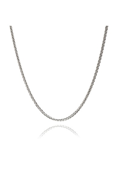 925 Ayar Gümüş Spiga 60 Zincir Kolye 3.2 Mm Kalınlık, Minimalist Erkek Tasarım, Hediye Kutulu Gümüş