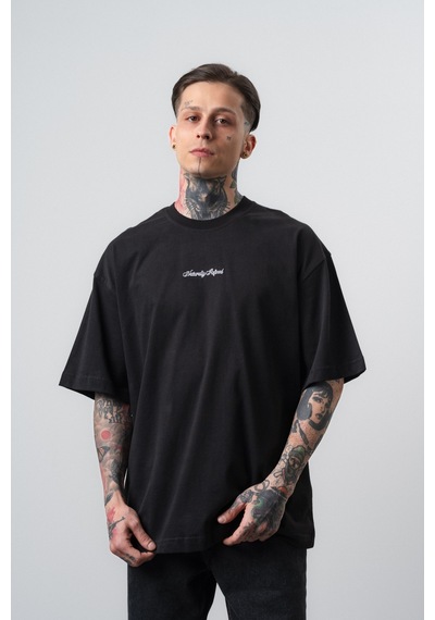 Respire Erkek Refined Baskılı Oversize T-shirt Siyah