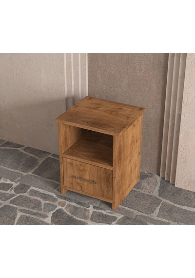 Renazzo Soft Wood Model Masif Ahşap İskandinav Komodin - Çekmeceli Ceviz