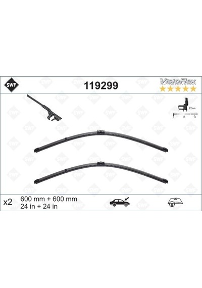 Sılecek Supurgesı Takımı 600mm / 600mm Mercedes W204 S204 C204 C218 X218 W212 S212 C207 A207 Swf