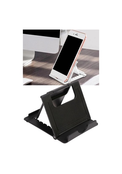 Masa Üstü Tablet Standı Telefon Standı Fold Stand Siyah Portatif Tasarım Stand