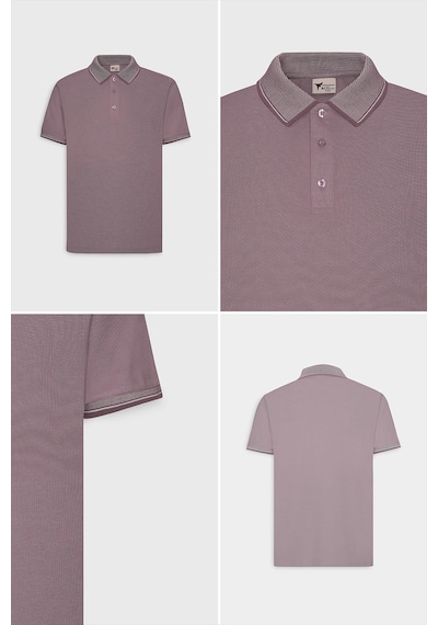 AC&Co / Altınyıldız Classics 4A4820200047BRDM Düğmeli Polo Yaka Cepsiz Slim Fit Erkek Tişört Bordo
