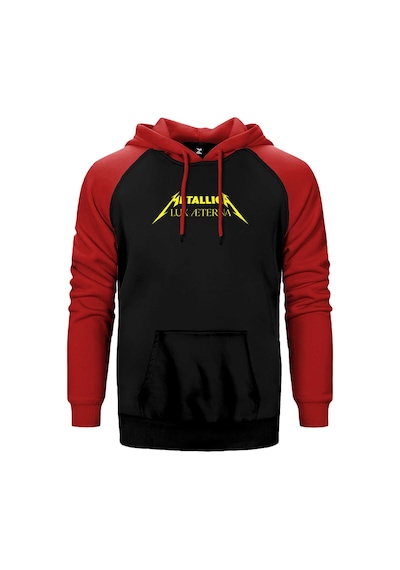 Metallica Lux Æterna Text Kırmızı Renk Reglan Kol Kapşonlu Sweatshirt Kırmızı