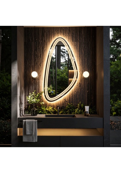 Evonna Günışığı Lazer Kumlamalı Lavabo & Banyo Aynası Dokunmatik Sensörlü 80 X 40 Cm