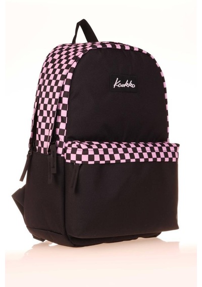 Kaukko Basic Colors Okul Sırt Çantası Pembe Check K1631