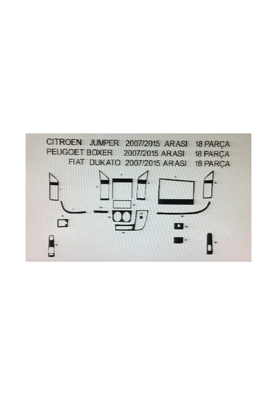 Fıat Ducato 2007-2014 18 Parça Torpido Kaplama Renk Piano Black