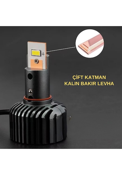 H4 Far Ampül Lazer Mercekli T9-pro Luxury Ayarlı Mini Bi-led Far Ampülü