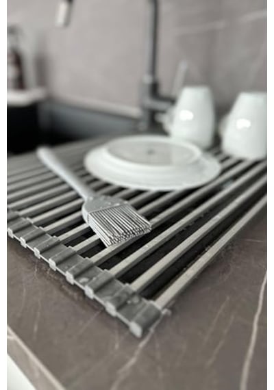 Prima Nova, Primanova Lavabo Üstü Katlanabilen Mutfak Rafı - Gri, Adl30207608