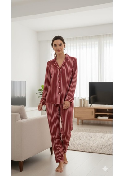 Kadın Pijama Takımı Sude Kırmızı