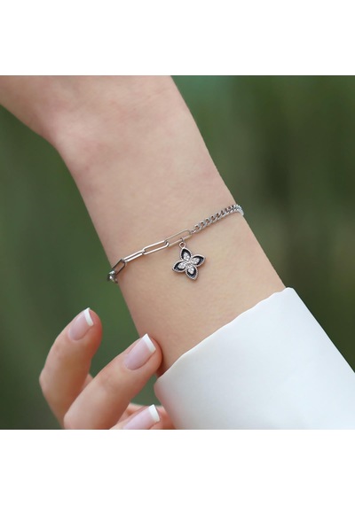Van Cleef Trend Taşlı Gümüş Bileklik