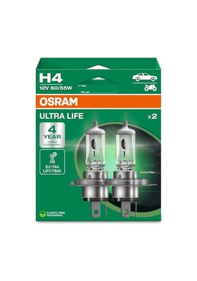 Ampul H4 Ult 60/55w 12v P43t5x2trqr2b Ultralife - Osr 64193ult-2hb