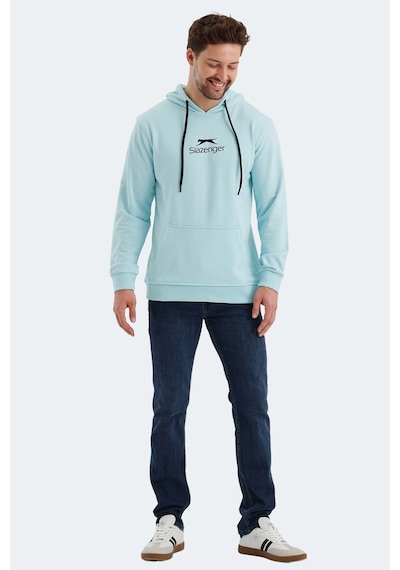 Slazenger Onca Erkek Kanguru Cepli Kapüşonlu Turkuaz Sweatshirt Turkuaz