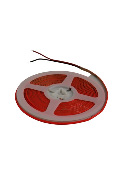 12 Volt 3mm 400 Ledli İnce Esnek Cob Şerit Led Kırmızı Ip20 5 Metre