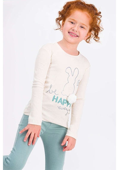 Rolypoly Be Happy Everyday Vanilya Kız Çocuk Pijama Takımı 5274-25243 Vanilya