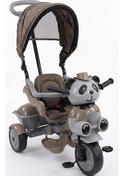 Babyhope Little Panda Lüx 3 Tekerlekli İtmeli Vizon Kahverengi
