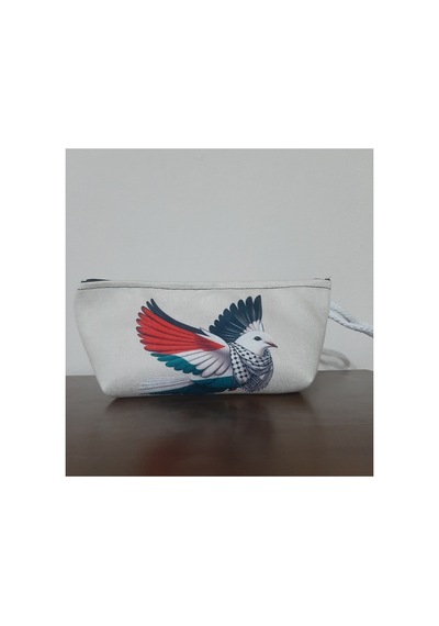 Owl Bag Filistin Güvercin Desenli Kalemlik - Makyaj Çantası Diğer