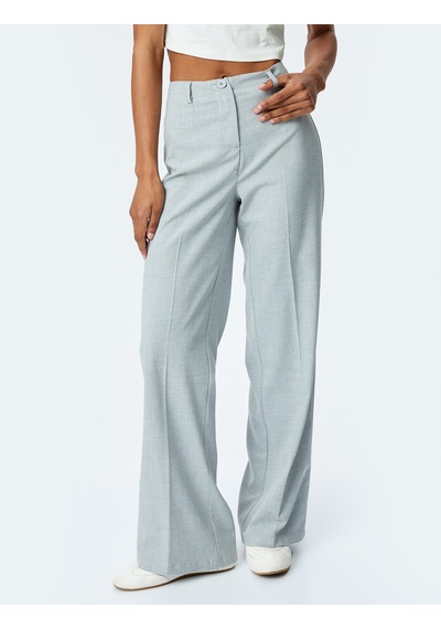 Koton Klasik Kesim Regular Fit Düz Paça Kumaş Pantolon Gri 5sak40224pw Gri