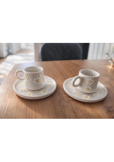 Hediyelik Papatya Desenli El Yapımı Seramik Türk Kahve Fincanı Espresso Kahve Fincan Seti 2li Set Hediyelik Çok Renkli Hediyelik Papatya Desenli El Yapımı Seramik Türk Kahve Fincanı Espresso Kahve Fincan Seti 2li Set Hediyelik Çok Renkli