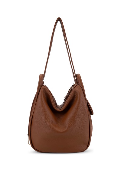 Bruno Rossi Bag Kadın Hakiki Deri Taba Sırt & Omuz Çantası 1048 Mlx14g Bn Cnt Sk25-26 Cuoıo Bej