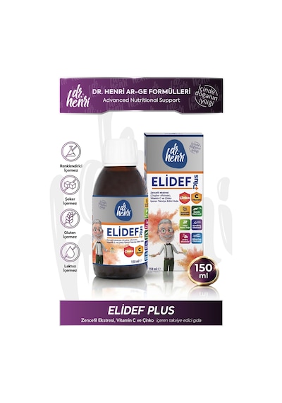 Dr. Henri Elidef Zencefil C Vitamini ve Çinko İçeren Takviye Edici Gıda 150 ML