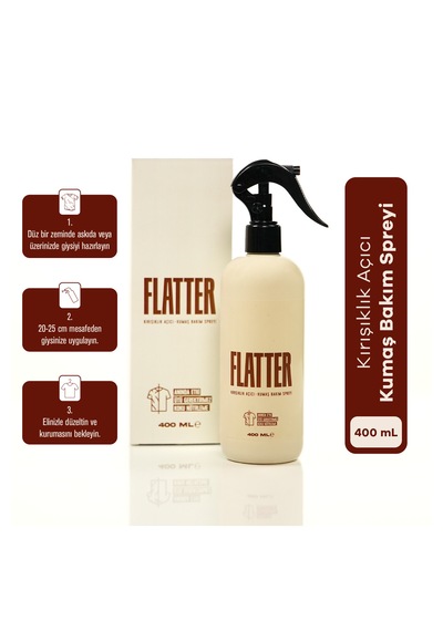 Flatter Kırışıklık Açıcı & Kumaş Bakım Spreyi - Ütüsüz Pratik Çözüm 400ml X 2 2'li Set