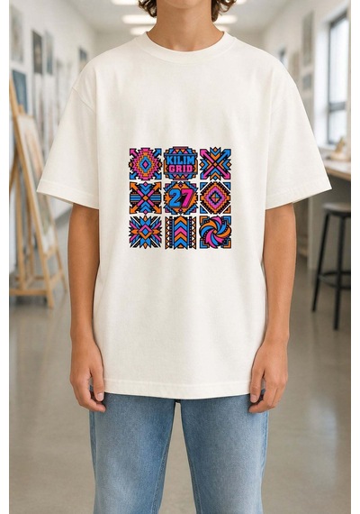 Zpz792 Kilim Grid 27 Ütüyle Uygulanabilir Transfer Baskı - 911529750