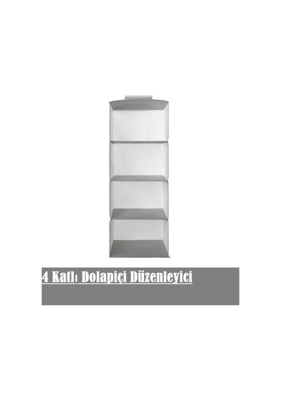 4 Katlı Dolap İçi Düzenleyici Raf Renk Seçenekleriyle Gri 4 Katlı Dolap İçi Düzenleyici Raf Renk Seçenekleriyle Gri