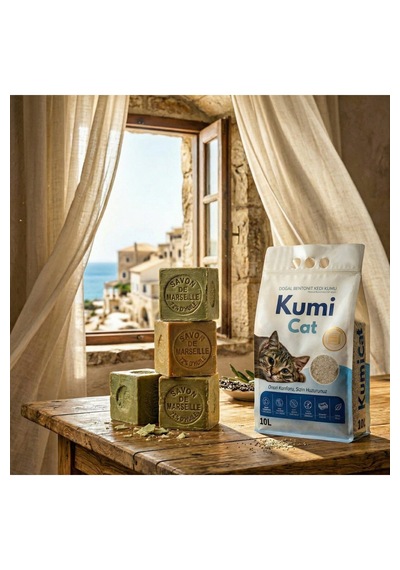 Kumi Cat Eko-premium Marsilya Sabunu Kokulu Topaklanan Tozsuz Bentonit Kedi Kumu 5 Lt