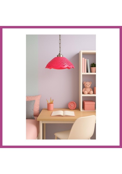Gees Global Fuşya Akrilik Avize Soft Pembe Modern Aydınlatma 35x35x12 Cm Gbzs