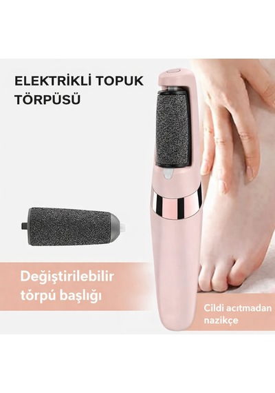 Şarjlı Elektrikli Topuk Törpüsü 360 Dönen Başlık Led Işıklı Profesyonel Nasır Ve Çatlak Giderici