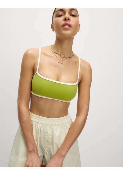 Marks & Spencer Kontrast Trim Yuvarlak Yaka Bikini Üstü Koyu Yeşil