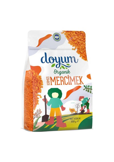 Doyum Organik Kırmızı Mercimek 1 Kg - 8 Adet Tarı