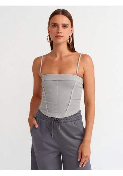 Dilvin Crop Top 101a20794 Gri