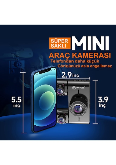 Joyecar 360 Araç İçi Kamera, 4 Kanallı Dörtlü Kamera