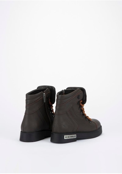 Harley Davidson 026g100011 Melfi Brown Baskılı Deri Kadın Bot Kahverengi