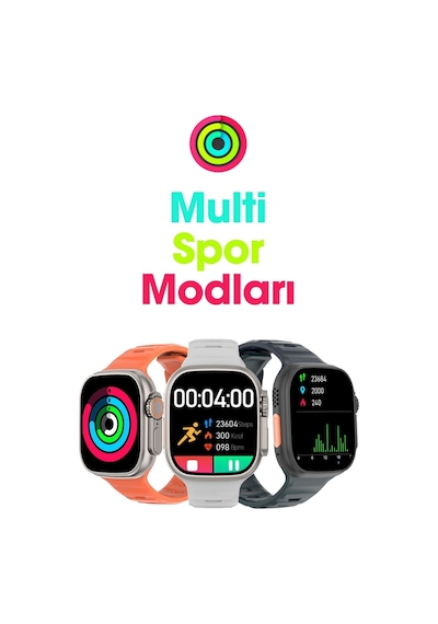 Wearfitpro Wearfit 7in1 Akıllı Kol Saati 7 Kordonlu Model:inç 49mm Tft Ekran Gri