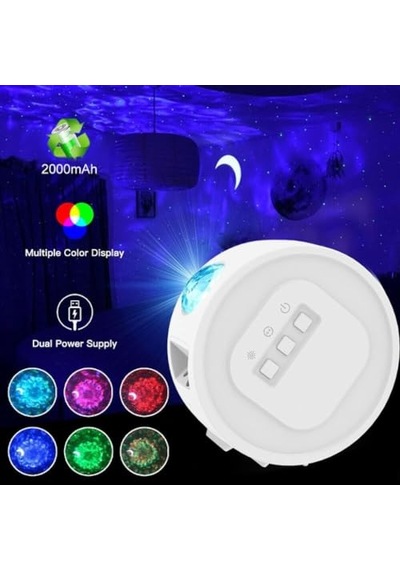 Bring Starry Şarjlı Bluetooth Led Işıklı Müzik Çalar Su Dalgası Gökyüzü Lazerli Projektör Diğer