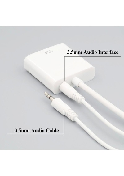 Mini Hdmi To Vga Ses Destekli Çevirici Dönüştürücü Adaptör