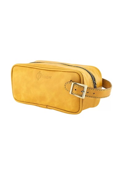 Twingold İsme Özel Dopp Kit Kişisel Bakım Ve Seyahat Çantası - %100 Rainbow Deri - Ac14004 - Hardal Sarısı Hardal