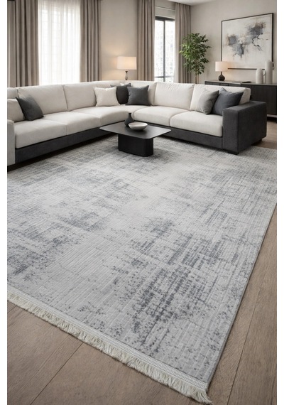 Hoom Rugs Nita 1207 Gri Modern Makina Halısı Gri