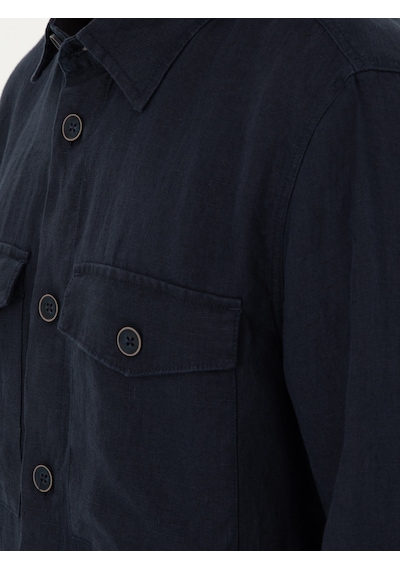 Cacharel Lacivert Regular Fit %100 Keten Gömlek Ceket Cacharel Lacivert Regular Fit %100 Keten Gömlek Ceket
